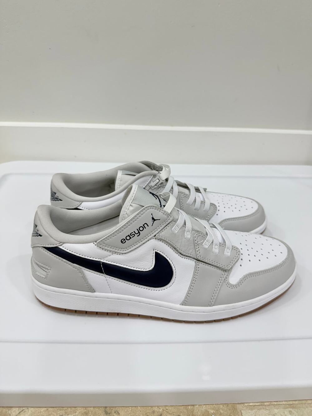 Nike Air Jordan 1 Low FlyEase White Navy Gum DM1206-146 Men's Size 13 Shoes
